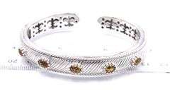 Judith Ripka 925 sterling silver Citrine cuff bangle