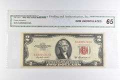 CGAI Gem Unc 65 $2 1953-A United States Note Red Seal FR-1510