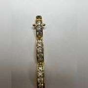 Dazzling 14 Kt 15.3 Grams Yellow Gold Plated Tennis Bracelet SA48R