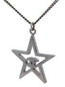 Chanel Pink Crystal CC Star Pendant Necklace