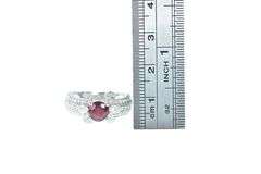 18K White Gold 2.13 Ctw Ruby Diamond Engagement Ring