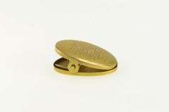 10K Yellow Gold Cursive J R H Engraved Monogram Dress Clip
