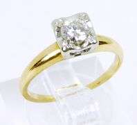 Vintage 14K Diamond Ring, Size .37 CT, Size 5.25