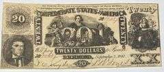 CH CU Sept 21 1861 $20 Early CSA Note