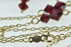 10K Yellow Gold Vintage Sim. Garnet Cross Christian Necklace