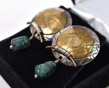 Sterling Silver Stud Earrings with Turquoise Gemstones