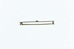 10K Yellow Gold Art Deco Filigree Diamond Ornate Bar Pin/Brooch