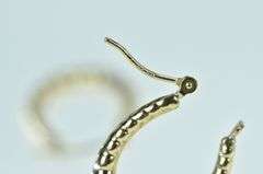 14K Yellow Gold 19.5mm Scalloped Puffy Hoop Vintage Earrings