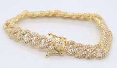 Sterling Silver Cubic Zirconia Curb Link Bracelet