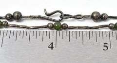 Moss Agate Bead Necklace in Sterling Silver