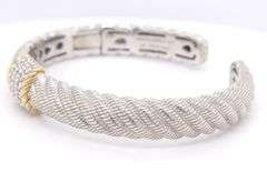 Judith Ripka 925 sterling silver cubic zirconia cuff bangle