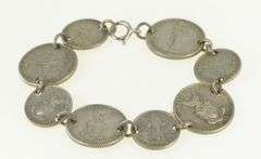 Sterling Silver 1944 D 10 20 Centavo Philippines Coin Bracelet