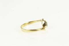 14K Yellow Gold Natural Emerald Pear Bezel Set Bypass Ring