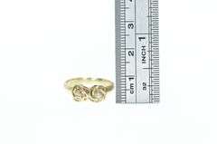 14K Yellow Gold 1940's Diamond Knot Promise Vintage Ring