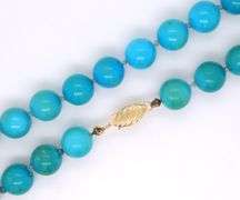 Turquoise necklace with 18kt gold clasp