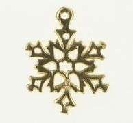 14K Yellow Gold Snow Flake Winter Season Holiday Charm/Pendant