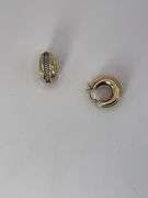 3.7g 14k Two Tone Hoop Earrings