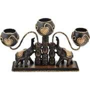 Royal Thai Elephants Handcrafted Candle Holders