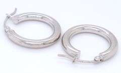 14kt White gold small hoop earrings