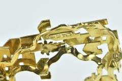 18K Yellow Gold Abstract Grooved House Village Windmill Pin/Brooch