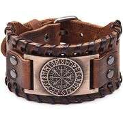 Nordic Navigator Viking Bracelet with Vegvisir Rune