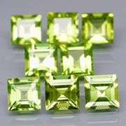 Princess cut unheated! 5.50ct Peridot set