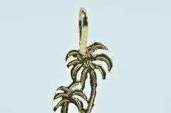 14K Yellow Gold Palm Tree Beach Ocean Motif Charm/Pendant
