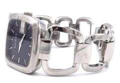Gucci black dial stainless steel watch