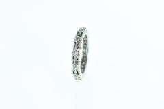 14K White Gold 3.5mm Diamond Ornate Eternity Band Ring