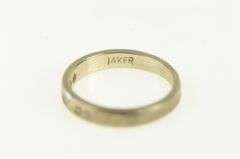 14K Yellow Gold Retro Diamond Grooved Wedding Band Ring