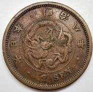 Rare 2 Sen Dragon Coin from Japan's Legacy of the Meiji Samurai