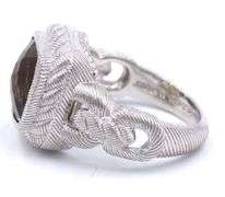 Judith Ripka 925 sterling silver orange stone ring