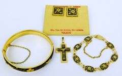 Collection of Vintage Damascene Jewelry from Spain