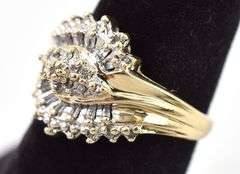 Sparkling 10K Yellow Gold Diamond Ring