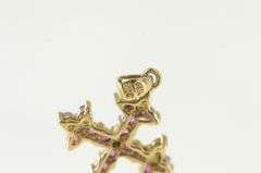 Sterling Silver Ruby Diamond Accent Cross Christian Pendant