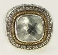 Sterling Silver Balinese Cushion Blue Topaz Statement Ring