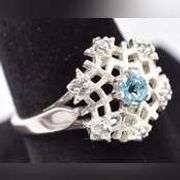 Brilliant 925 CZ Gemstone Snowflake Ring