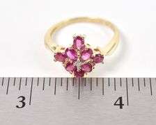 Gorgeous 14K Yellow Gold Pink Sapphire and Diamond Ring