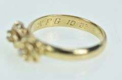 14K Yellow Gold 1940's Diamond Knot Promise Vintage Ring