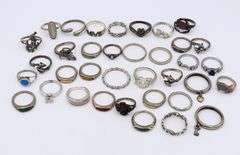 Group lot of Vintage 925 sterling silver rings