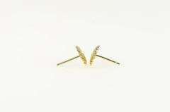 14K Yellow Gold Vintage Wave Curvy Round Circle Stud Earrings