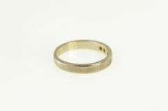 14K Yellow Gold Retro Diamond Grooved Wedding Band Ring