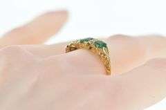 18K Yellow Gold 1.75 Ctw Oval Emerald Diamond Statement Ring