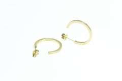 14K Yellow Gold 19.3mm Vintage Square 3/4 Hoop Earrings