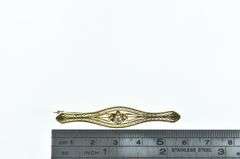 10K Yellow Gold Diamond Filigree Vintage Statement Pin/Brooch