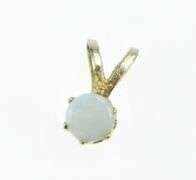 9K Yellow Gold Vintage Round Opal Solitaire Simple Charm/Pendant