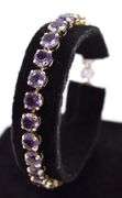 Pretty 14K Yellow Gold Amethyst Gemstone Bracelet