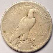 1921 High Relief Peace Silver Dollar, Cleaned.