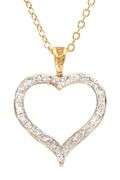 Lovely 18 Kt Tri-Layered Gold Natural Diamond Heart Pendant