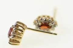 14K Yellow Gold Marquise Ruby Diamond Halo Stud Earrings